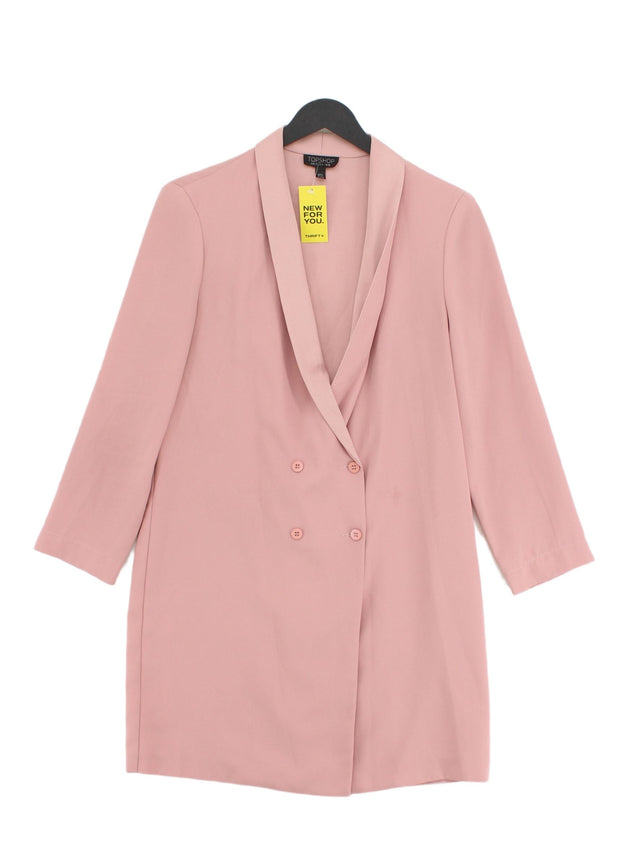 Topshop Women's Blazer UK 10 Pink 100% Polyester