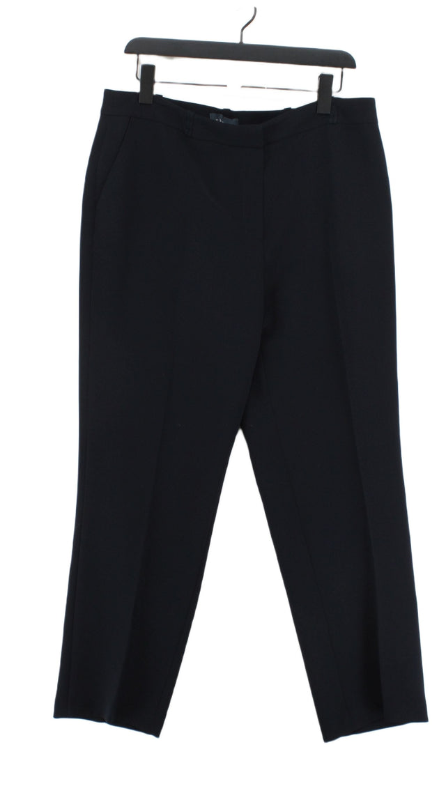 Viyella Women's Suit Trousers UK 14 Blue 100% Polyester