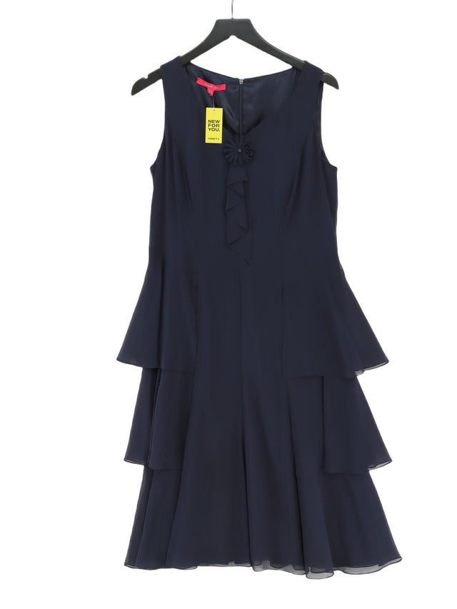 Jacques Vert Women's Midi Dress UK 12 Blue 100% Polyester