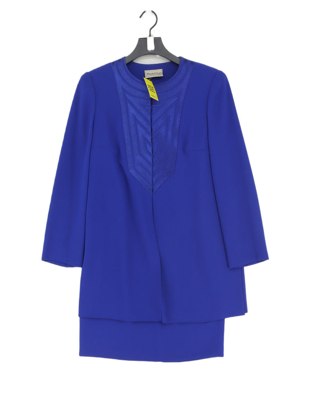 Frank Usher Women's Two Piece Suit UK 10 Blue 100% Polyester