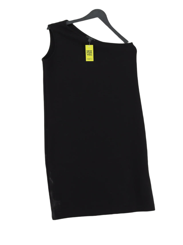 COS Women's Midi Dress S Black Cotton with Elastane, Polyester