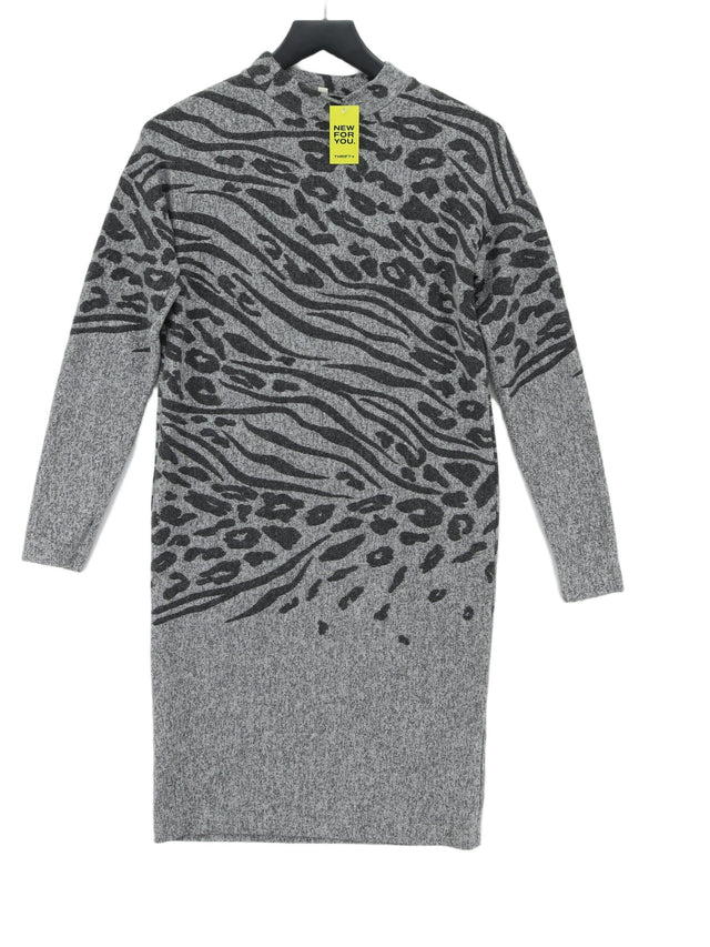 Oasis Women's Midi Dress S Grey Viscose with Elastane, Polyester