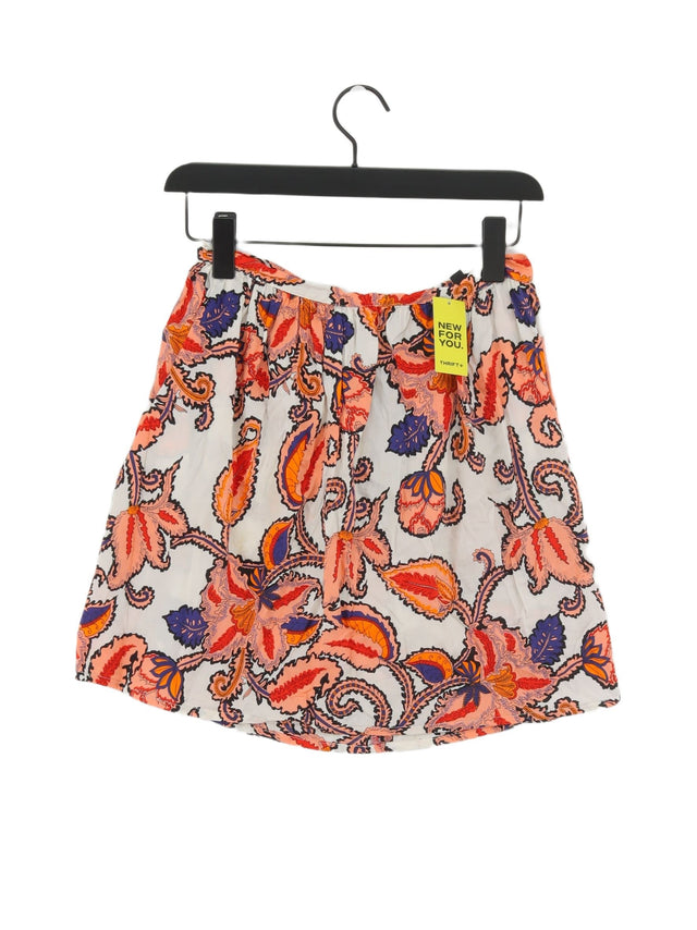 Topshop Women's Midi Skirt UK 10 Multi 100% Cotton