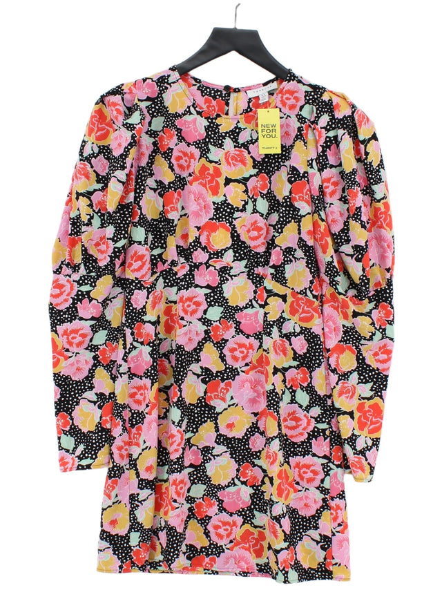 Topshop Women's Midi Dress UK 8 Multi 100% Polyester