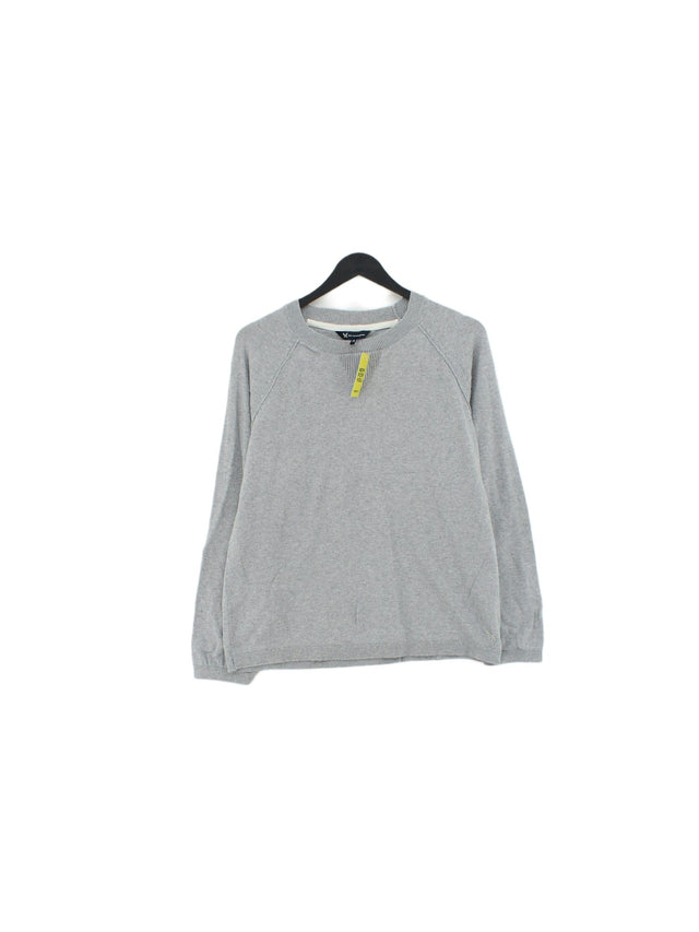 Crew Clothing Women's Jumper UK 14 Grey Cotton with Cashmere