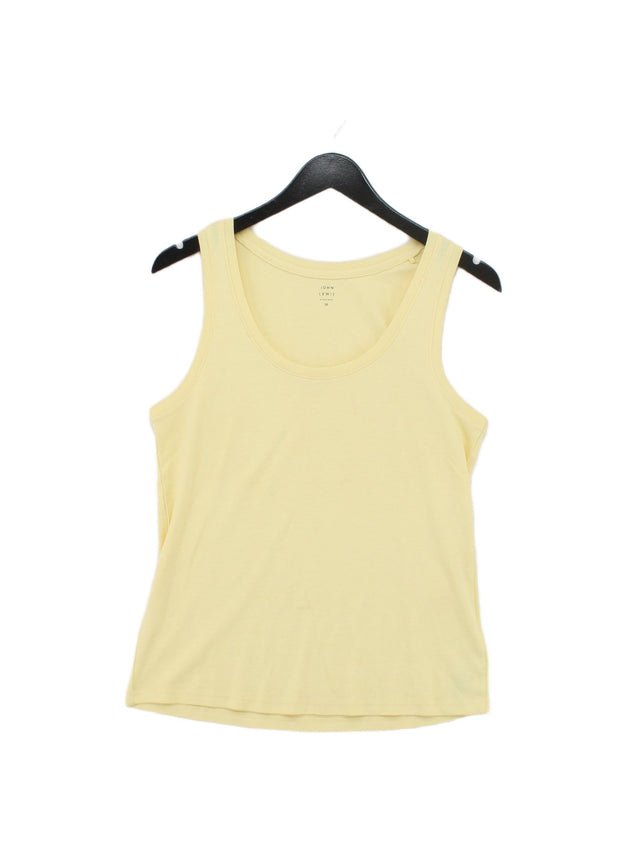 John Lewis Women's T-Shirt UK 14 Yellow 100% Cotton