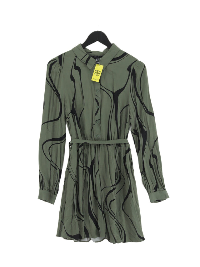 New Look Women's Midi Dress UK 14 Green 100% Viscose