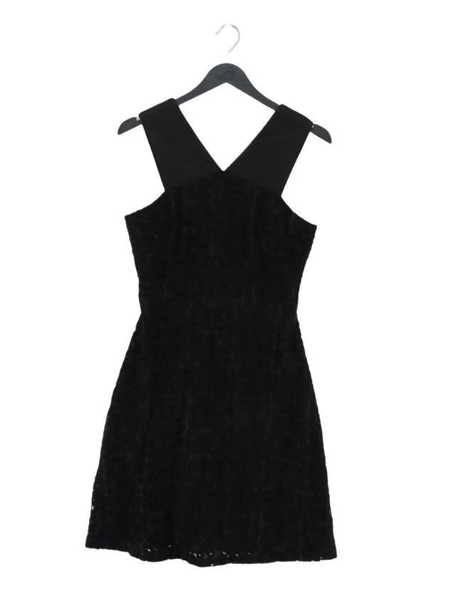 Jigsaw Women's Midi Dress UK 8 Black Viscose with Elastane, Polyester