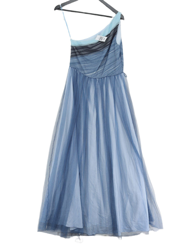 Pinko Women's Maxi Dress UK 8 Blue Viscose with Cotton