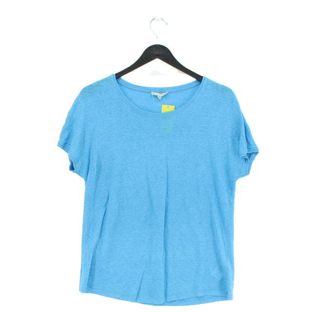 Phase Eight Women's T-Shirt UK 8 Blue 100% Linen
