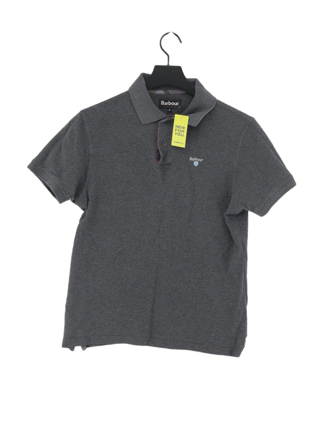 Barbour Men's Polo M Grey 100% Cotton