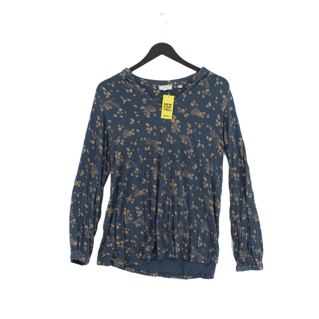 FatFace Women's Top UK 8 Blue 100% Viscose