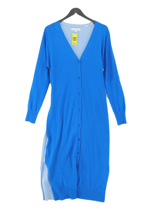 Chinti & Parker Women's Midi Dress L Blue Cotton with Cashmere