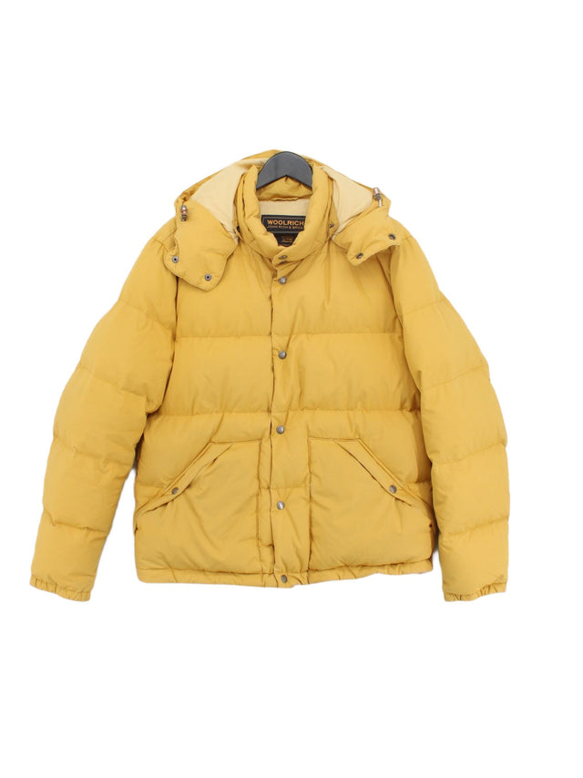 Woolrich Women's Coat L Yellow Cotton with Other, Polyester