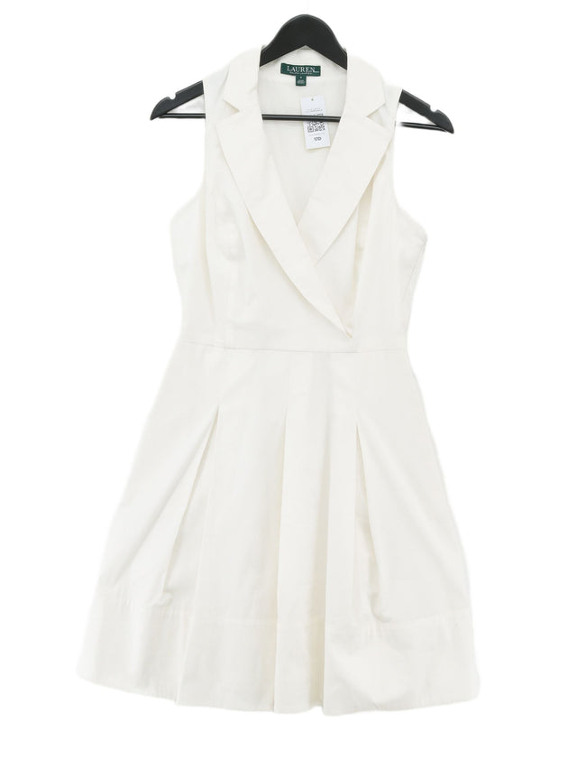 Ralph Lauren Women's Midi Dress UK 6 White Cotton with Elastane