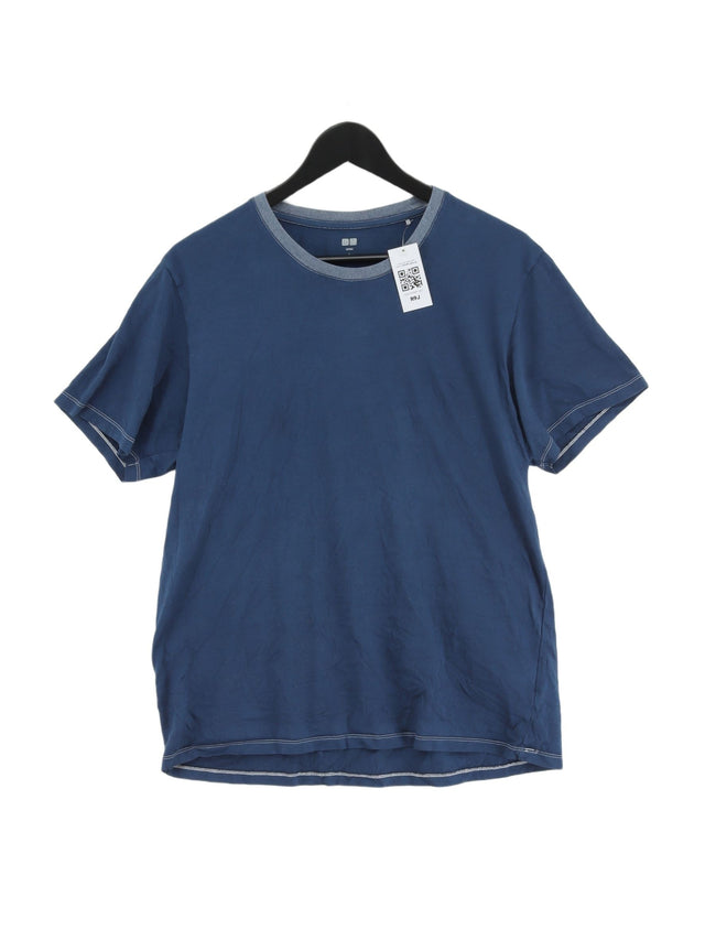 Uniqlo Men's T-Shirt L Blue 100% Cotton