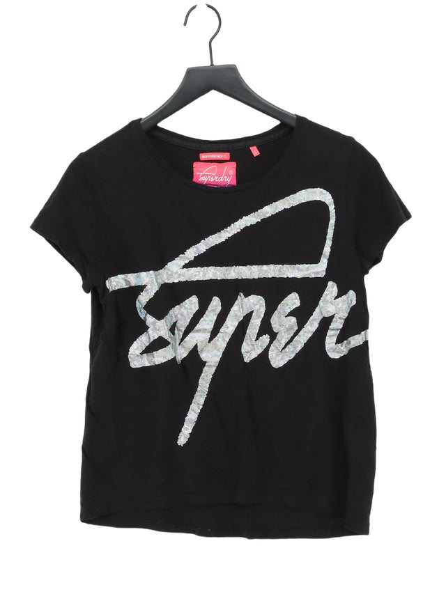 Superdry Women's T-Shirt XS Black 100% Cotton