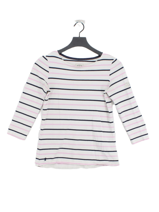 Joules Women's T-Shirt UK 8 White 100% Cotton