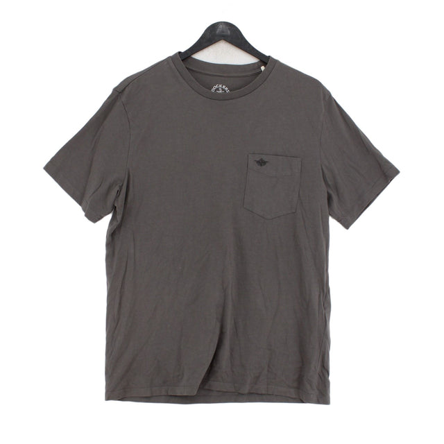DOCKERS Men's T-Shirt M Grey 100% Cotton
