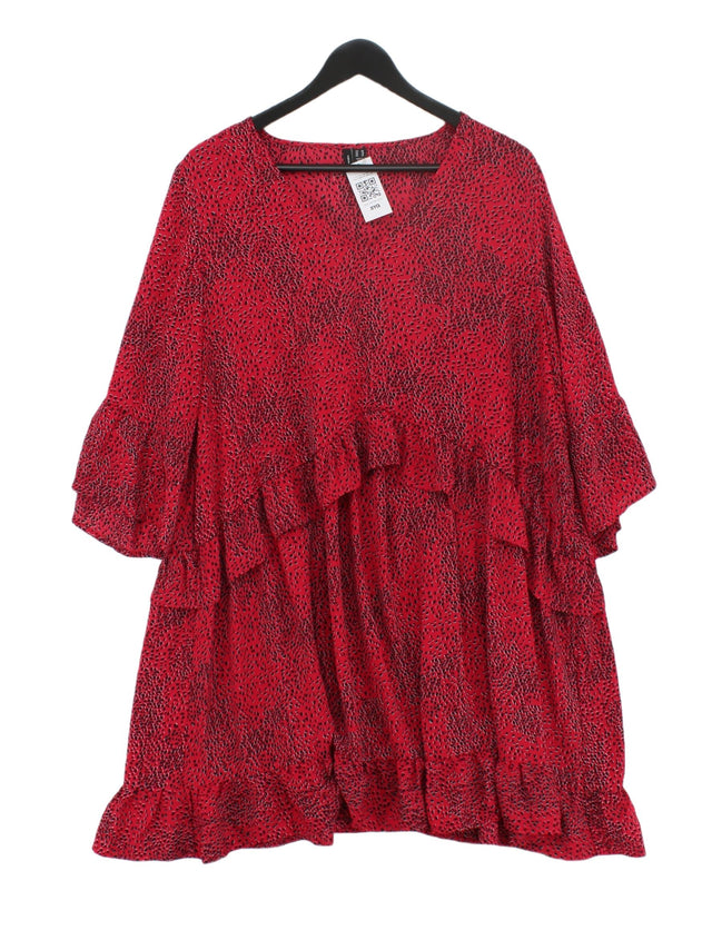 Vero Moda Women's Midi Dress UK 18 Red 100% Polyester