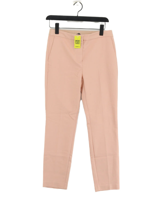 Zara Basic Women's Suit Trousers M Pink Cotton with Elastane, Polyester
