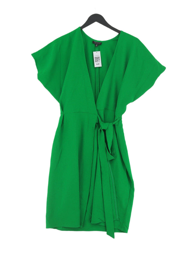 Topshop Women's Midi Dress UK 6 Green 100% Polyester