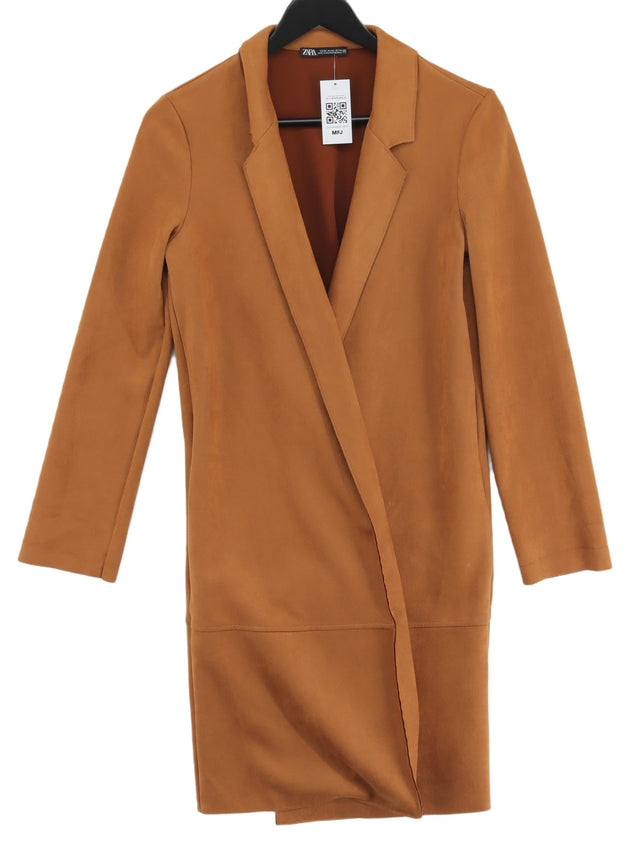 Zara Women's Jacket XS Brown Polyester with Elastane
