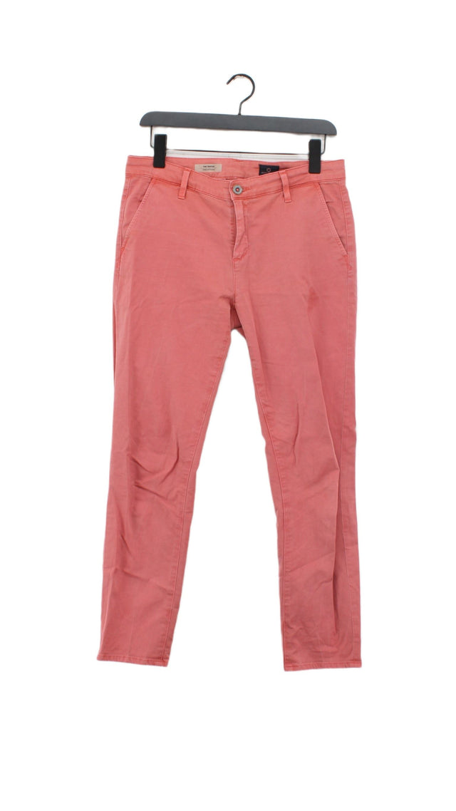 AG Adriano Goldschmied Women's Trousers W 27 in Pink Cotton with Other