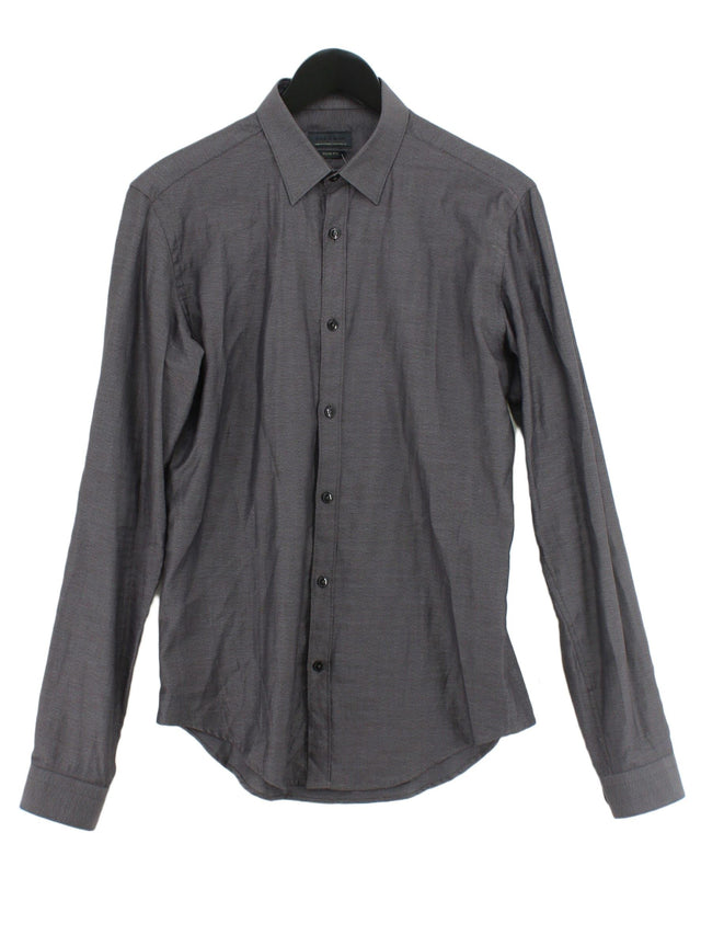 Zara Men's Shirt S Grey 100% Cotton