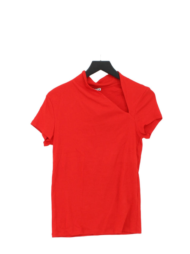 Zara Women's Top XL Red Cotton with Elastane