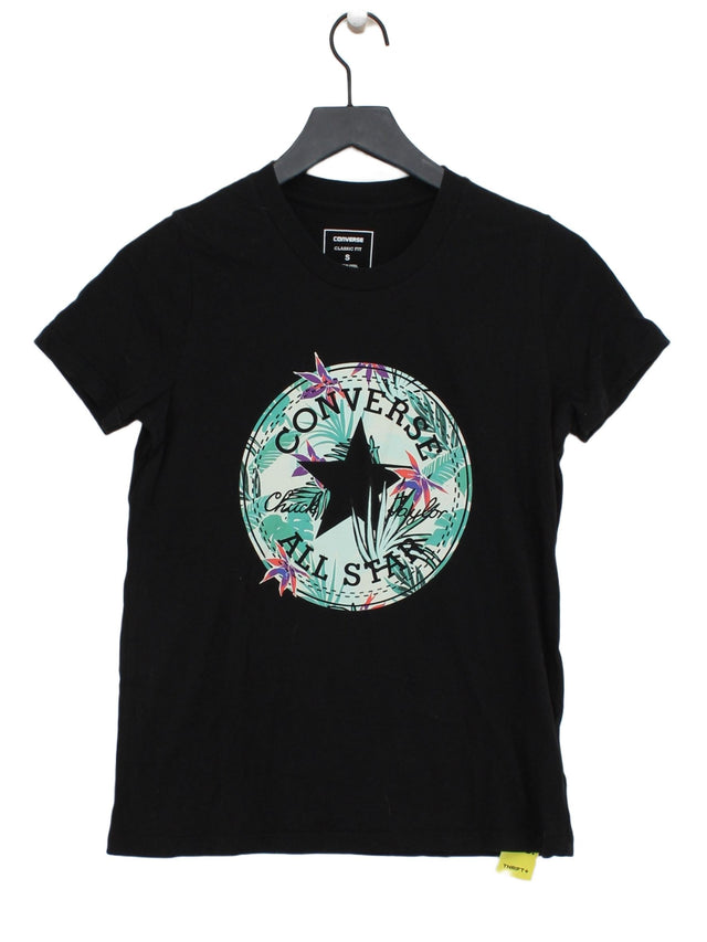 Converse Women's T-Shirt S Black 100% Cotton