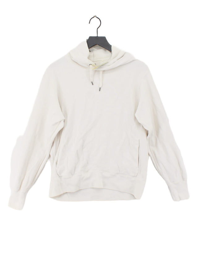 Uniqlo Men's Hoodie S White Cotton with Polyester