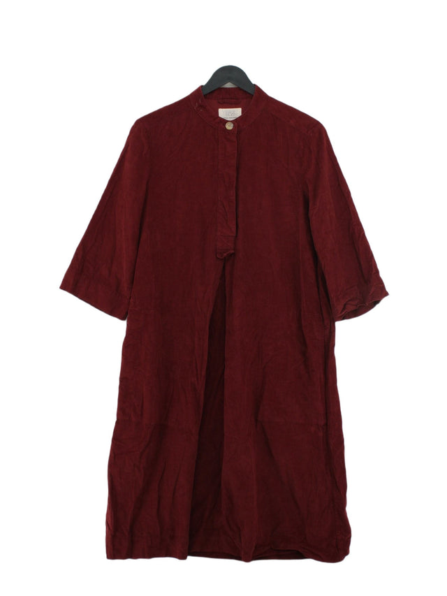 Toast Women's Midi Dress UK 10 Red 100% Cotton