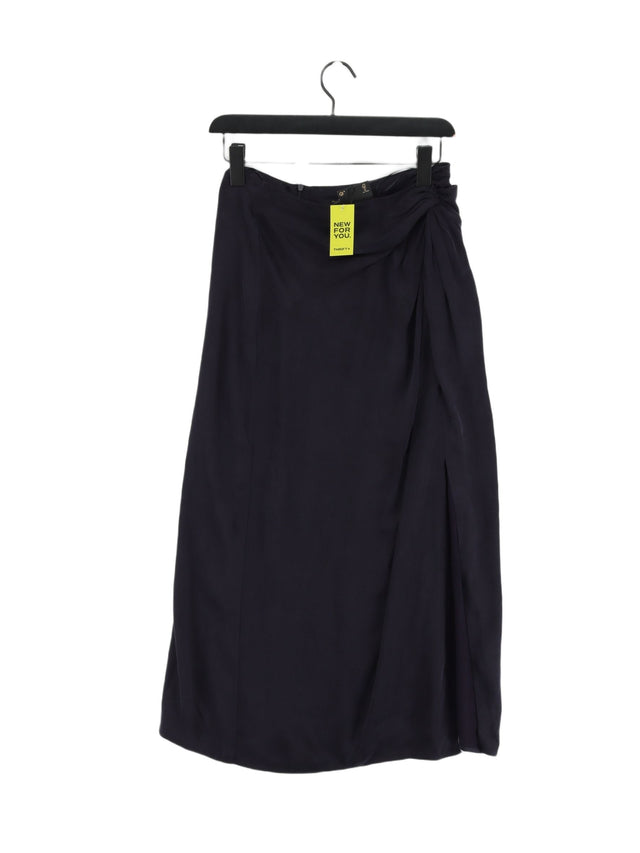 Massimo Dutti Women's Midi Skirt XS Blue 100% Viscose