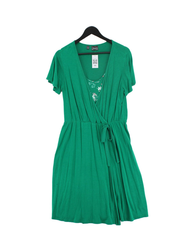 Bpc Bonprix Collection Women's Midi Dress M Green Viscose with Elastane