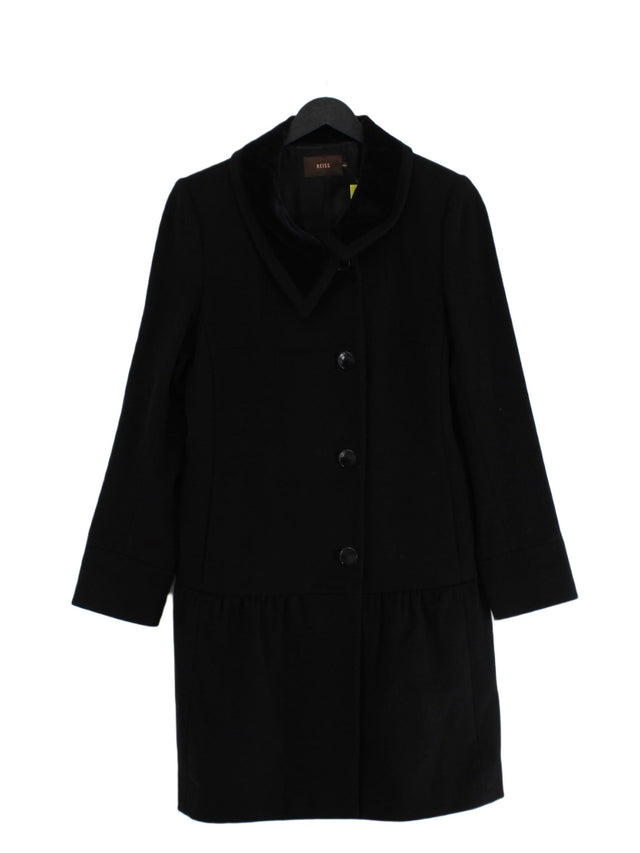 Reiss Women's Coat M Black Wool with Cashmere, Polyamide