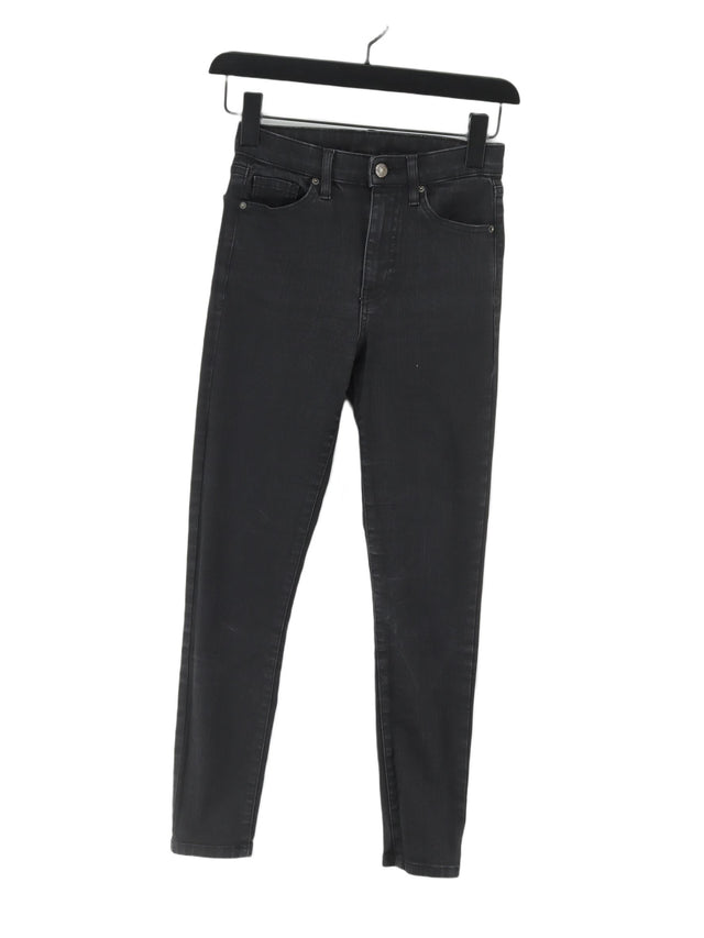 Topshop Women's Jeans W 25 in Black Polyester with Cotton, Elastane