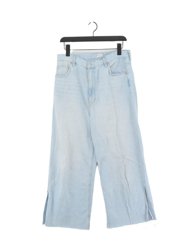 Bershka Women's Jeans UK 14 Blue 100% Cotton