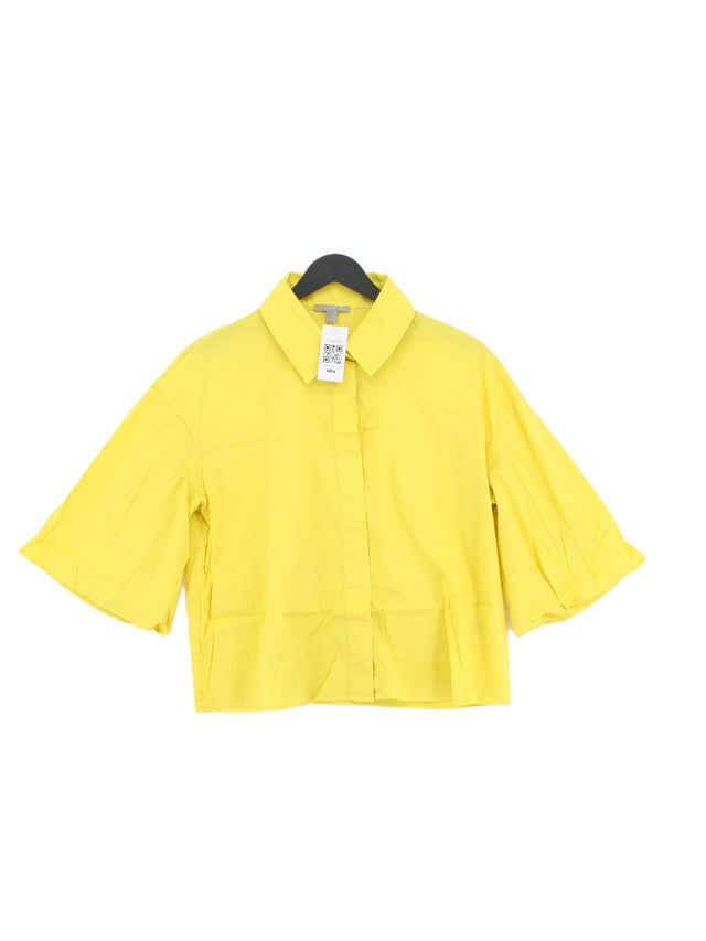 COS Women's Shirt UK 12 Yellow Cotton with Elastane, Polyamide