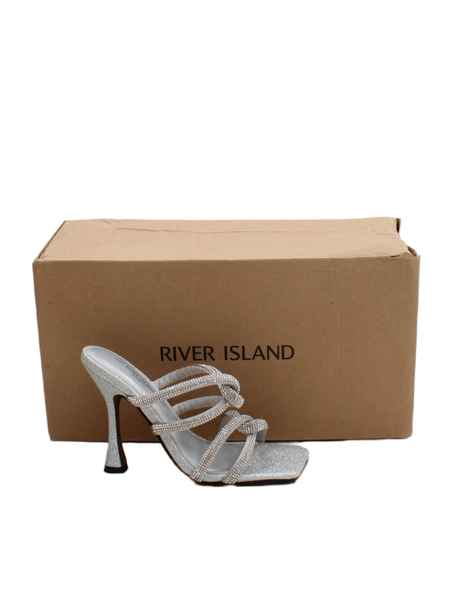 River Island Women's Heels UK 4 Silver 100% Other