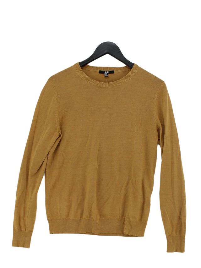 Uniqlo Women's Jumper L Orange 100% Wool