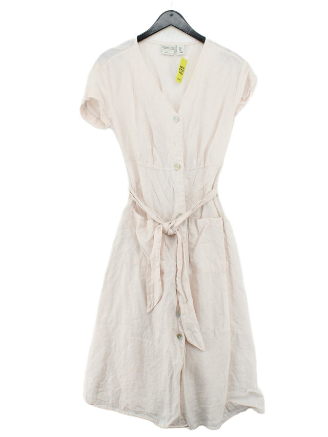 Rachel Zoe Women's Midi Dress S Pink 100% Linen