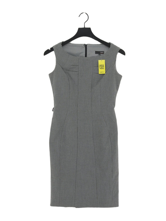 Next Women's Midi Dress UK 6 Grey Polyester with Elastane, Viscose