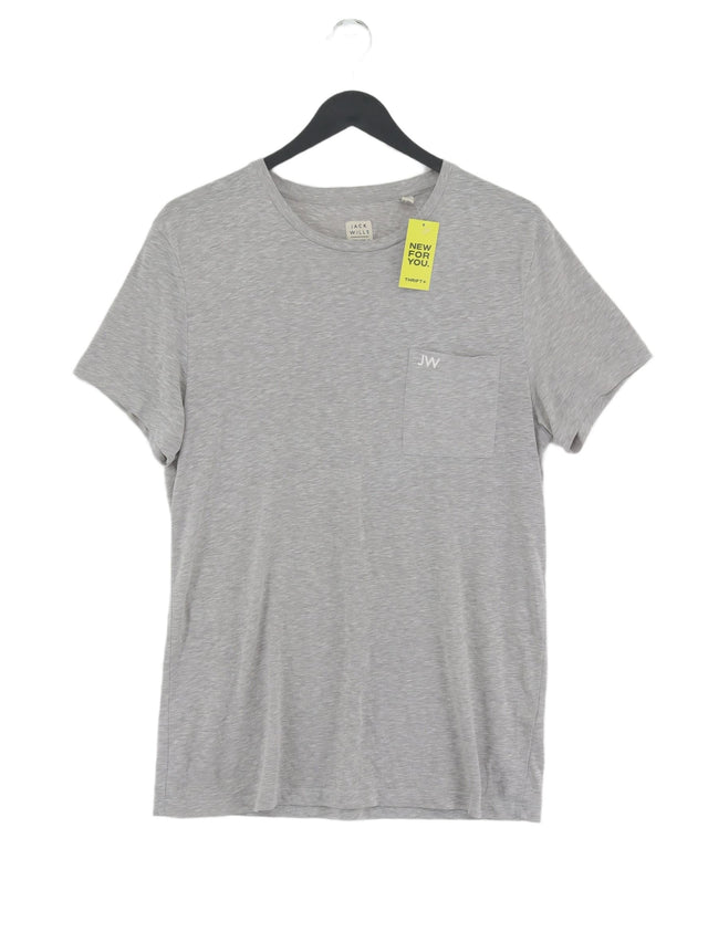 Jack Wills Men's T-Shirt M Grey Cotton with Polyester