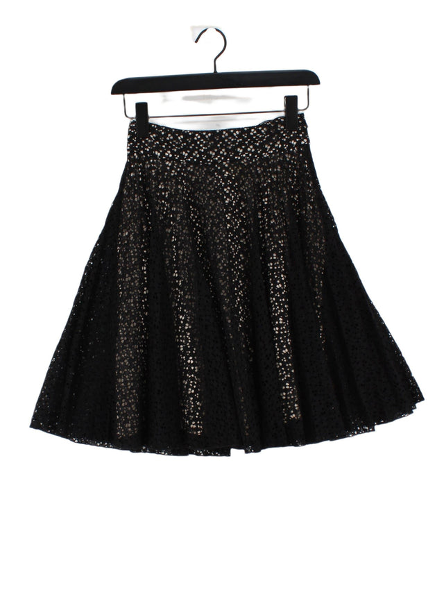 Karen Millen Women's Midi Skirt UK 6 Black Polyester with Cotton