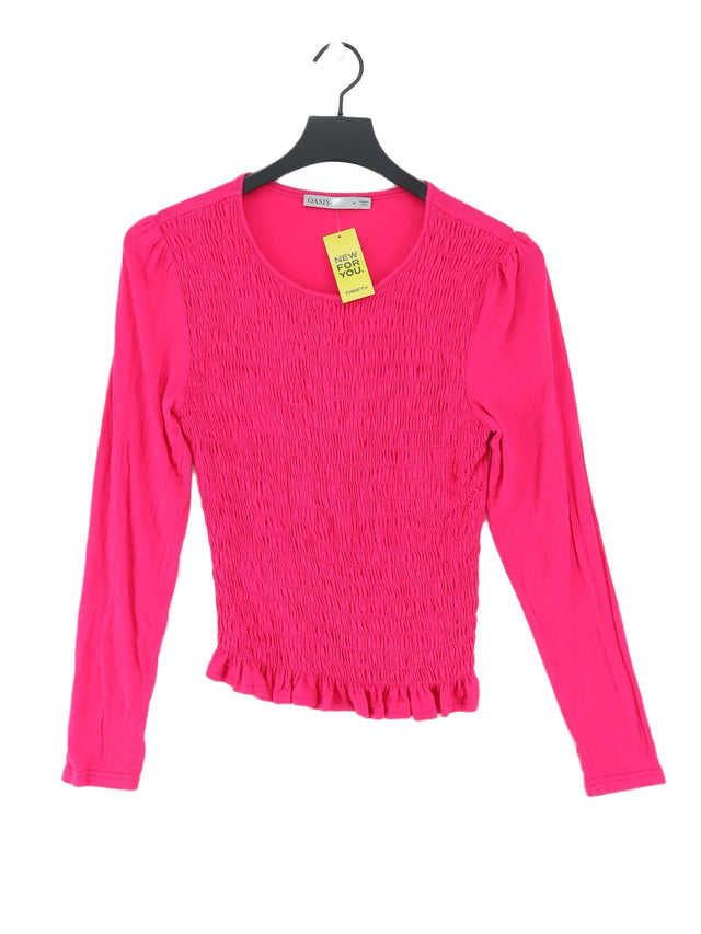 Oasis Women's Top M Pink 100% Viscose