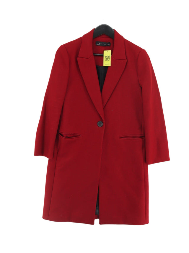 Zara Women's Jacket M Red Wool with Polyamide