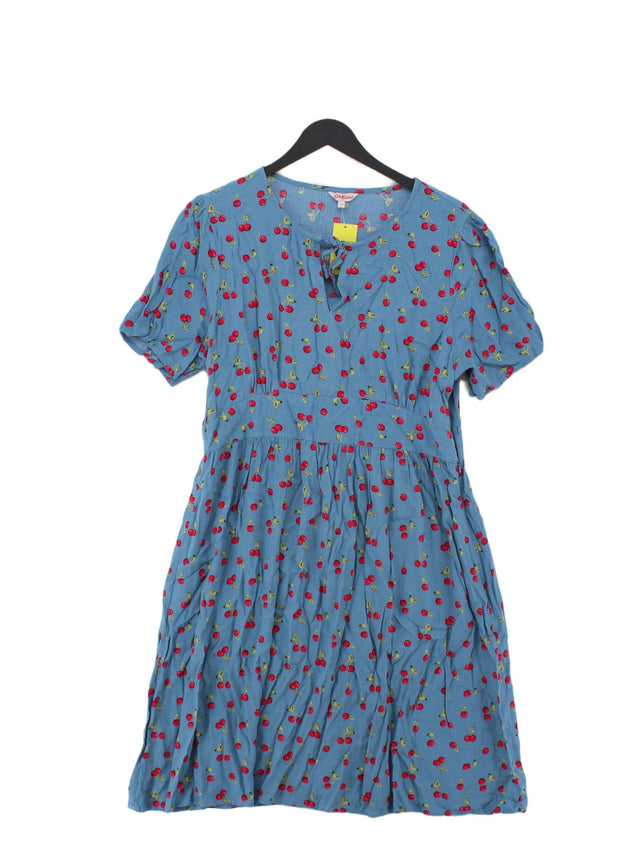 Cath Kidston Women's Midi Dress UK 16 Blue 100% Viscose