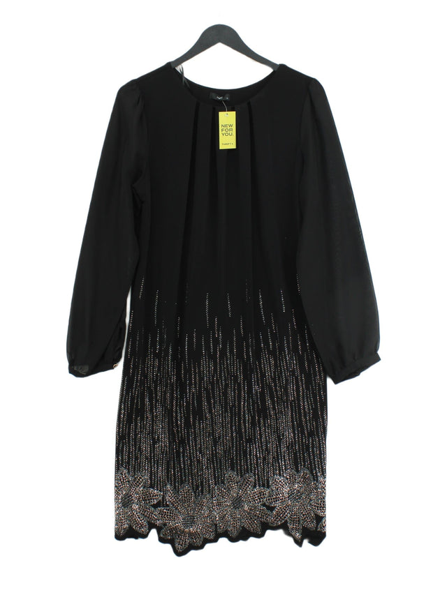 M&Co Women's Midi Dress UK 12 Black Polyester with Elastane