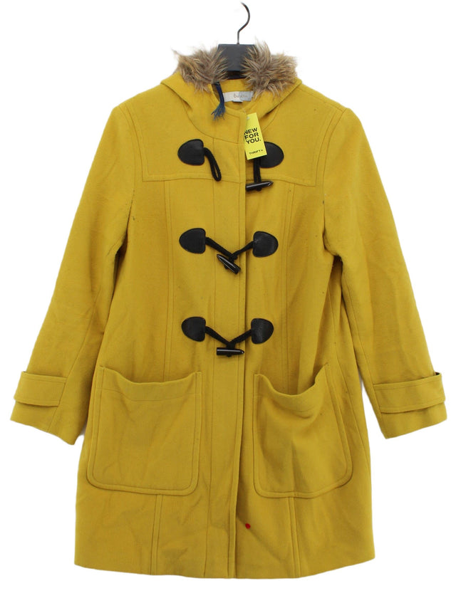 Boden Women's Coat UK 12 Yellow Wool with Cashmere, Other, Polyamide, Polyester